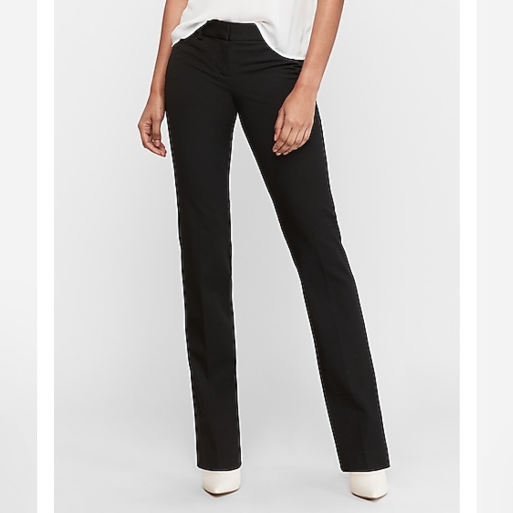 Express Low Rise Barely Boot Editor Pants Black